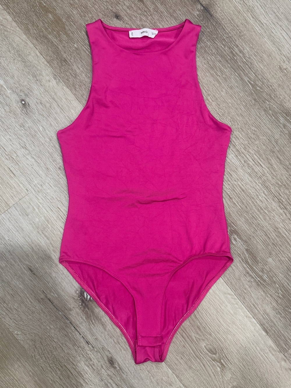 Mango High Neck One-Piece Bodysuit - Hot Pink